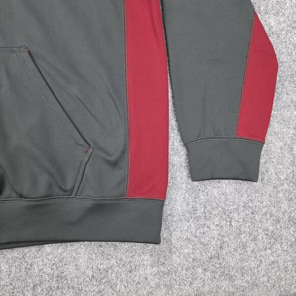 Nike Hoodie Mens XL Gray Red Therma-Fit Pullover Sweatshirt Fleece Athletic - Picture 14 of 16